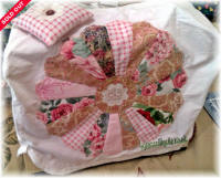 sewing machine cover - pink dresden pattern