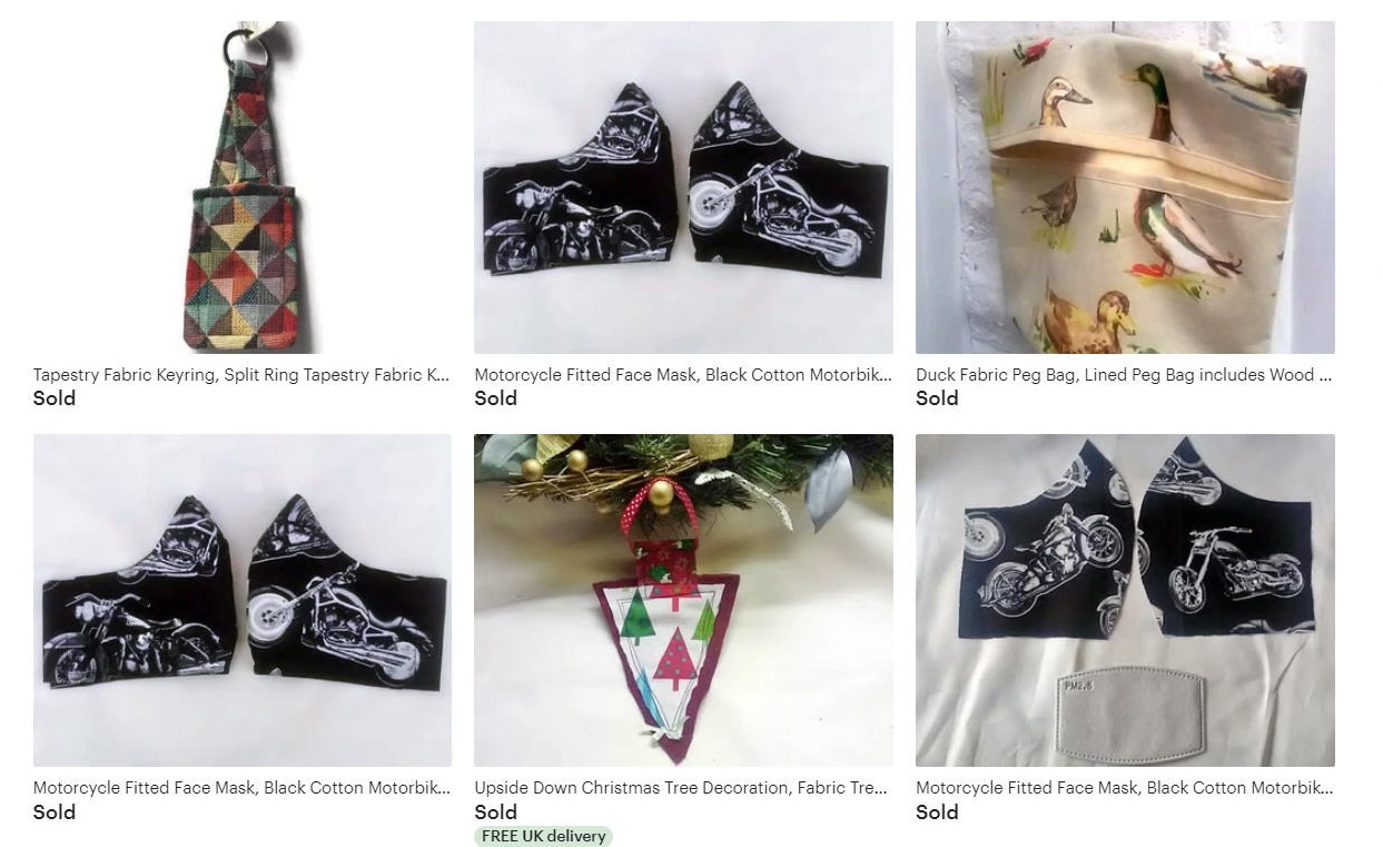 items sold from Solstice Days Etsy shop